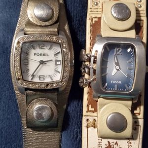 Authentic Fossil watch faces with bands